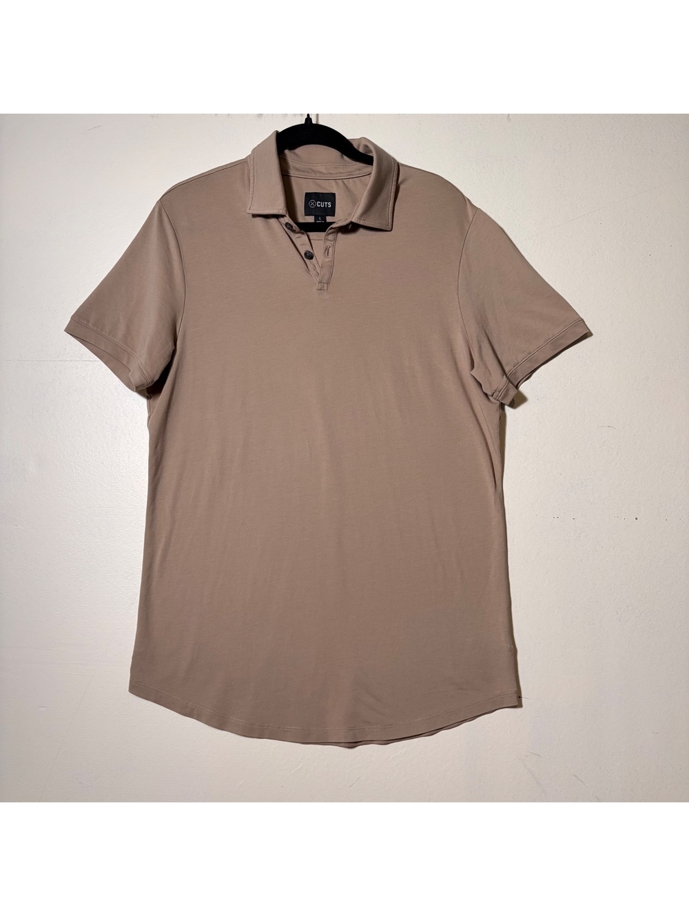 Cuts Clothing Tan Short Sleeve Polo Shirt Size L